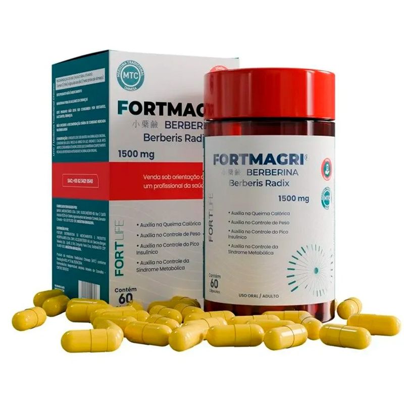 fortmagri berinjela 1500mg 60 cápsulas fortlife