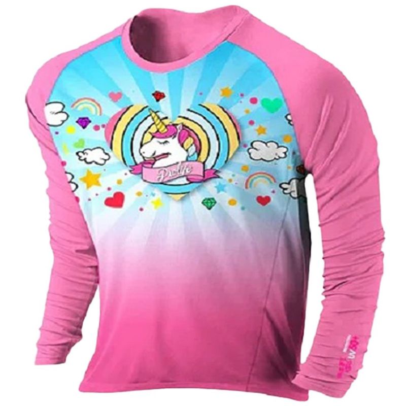 blusa infantil proteção solar uv50+ prolife unicórnio 2 anos 120256 (mp)