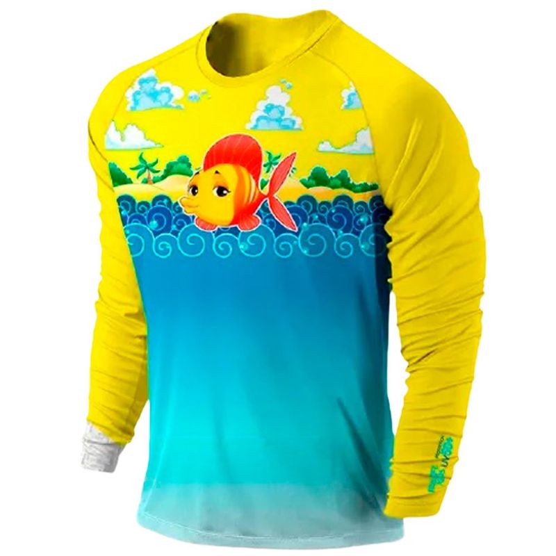 blusa infantil proteção solar uv50+ prolife goldfish 6 anos 1201053 (mp)