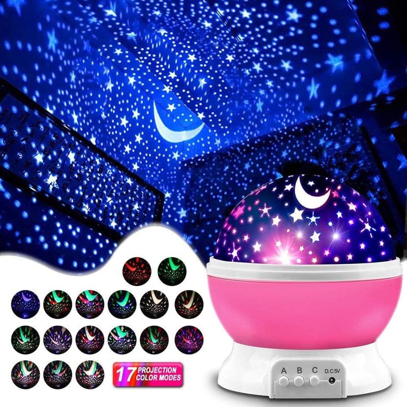 projetor mokoqi de estrelas rotativo rosa a-mbi