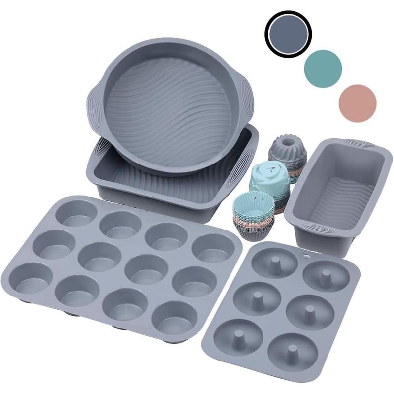 forma ykzj de silicone para assar bolo, donuts 36 peças cinza a-mbi