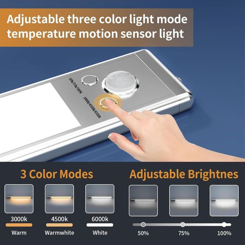 luminária soul link por led com sensor de movimento branco a-mbi