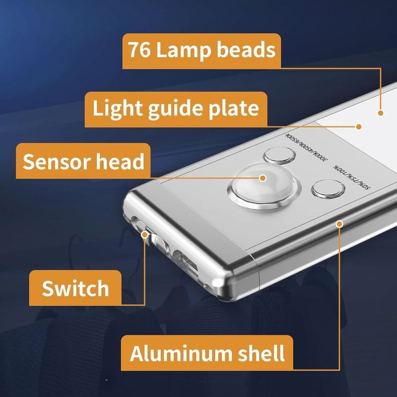luminária soul link por led com sensor de movimento branco a-mbi