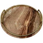 bandeja decorativa redonda noritex marrom 429-6500166