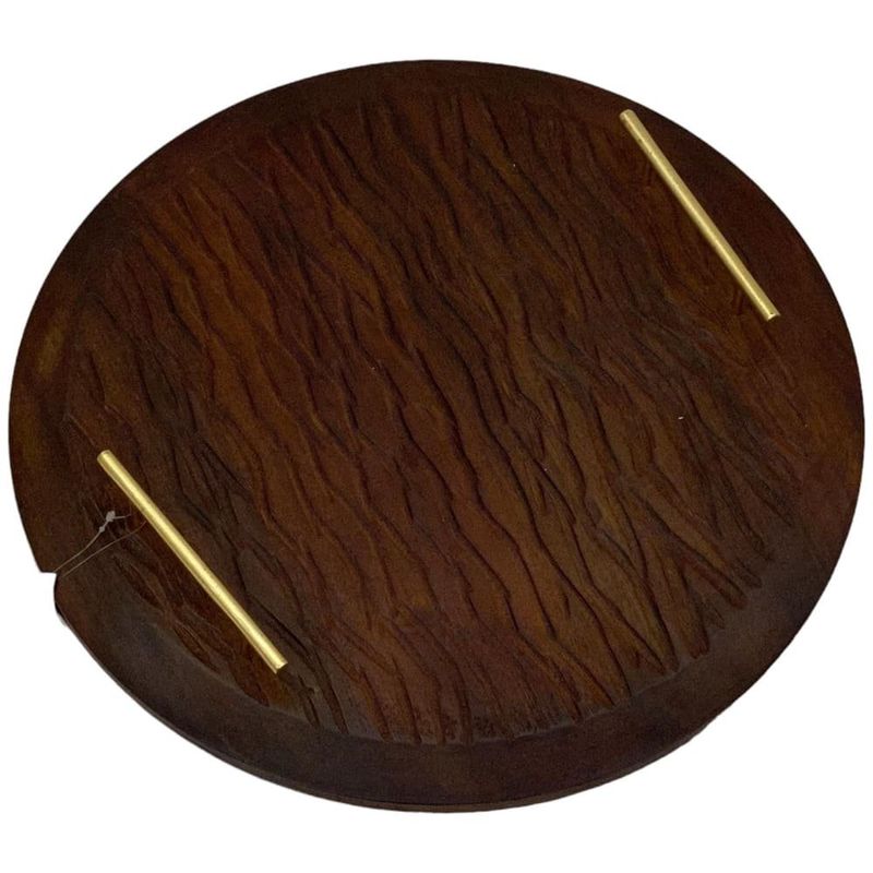 bandeja decorativa redonda noritex marrom 429-930004