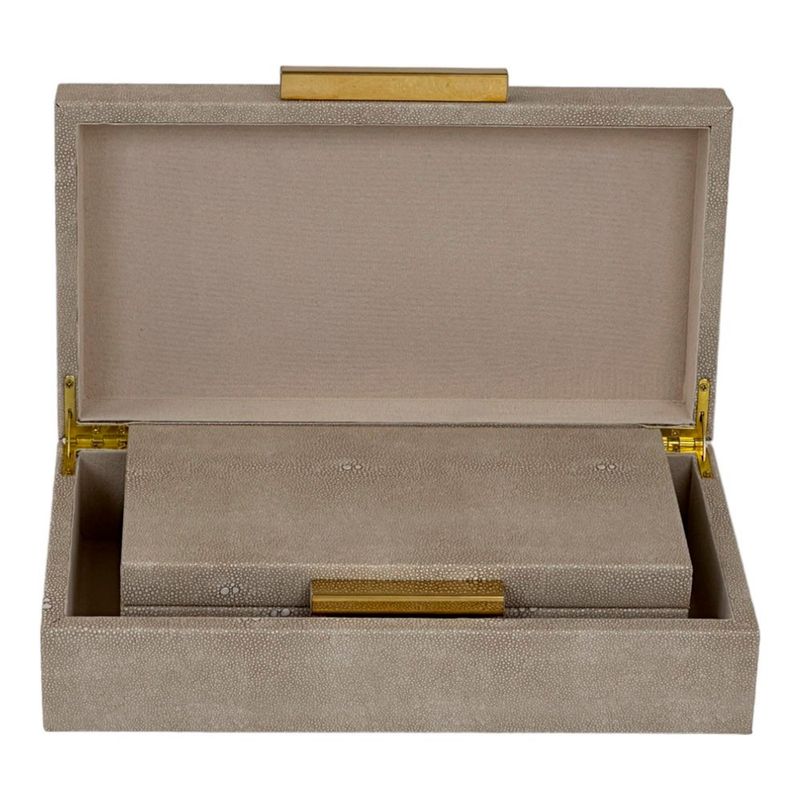 conjunto 2 peças porta-joias 30x17.50x8cm 449-3410031 bege