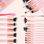 kit pincéis de maquiagem real perfection 16 peças rosa a-bi