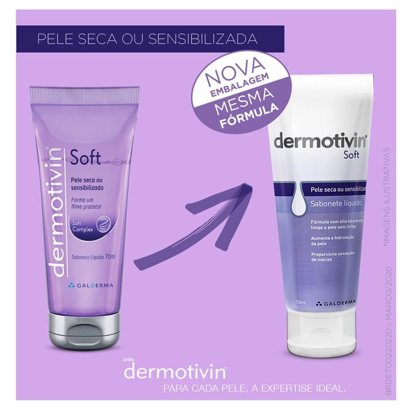 sabonete líquido dermotivin soft 70ml