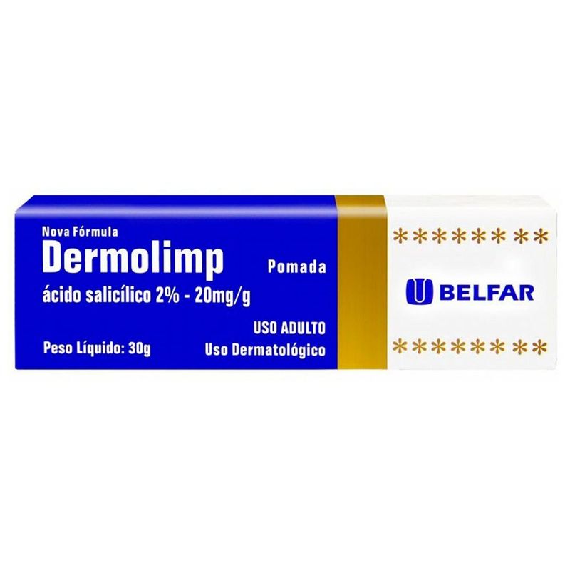 dermolimp ácido salicílico 2% 20mg/g 30g pomada dermatológica belfar