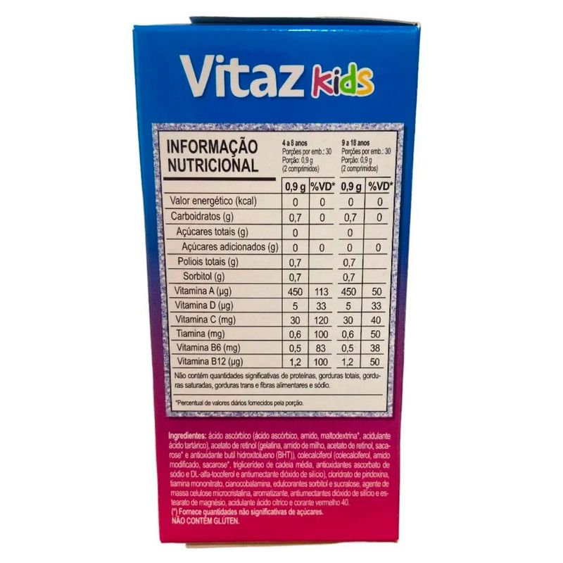 Vitaz Kids Polivitamínico 60 Comprimidos Tutti Frutti