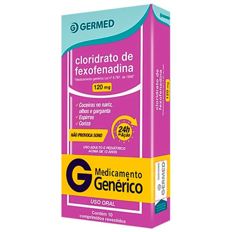 cloridrato de fexofenadina 120mg 10 comprimidos revestidos germed