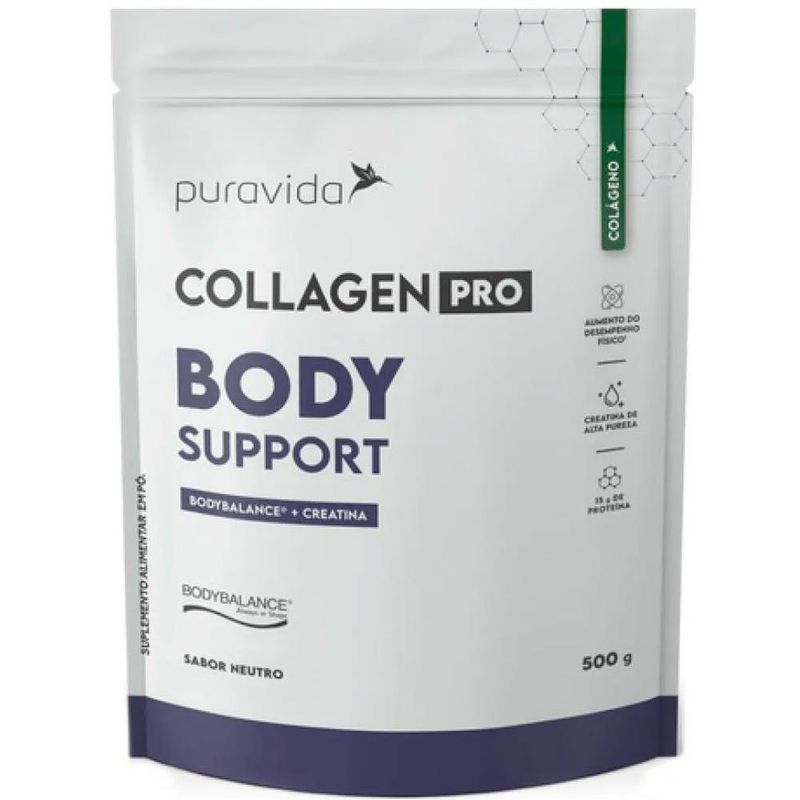 suplemento alimentar puravida collagen pro body support 500g