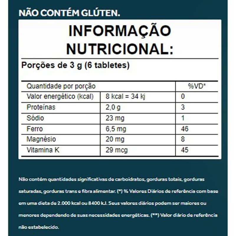 suplemento spirulina orgânica v2 puravida 500mg 60 cápsulas