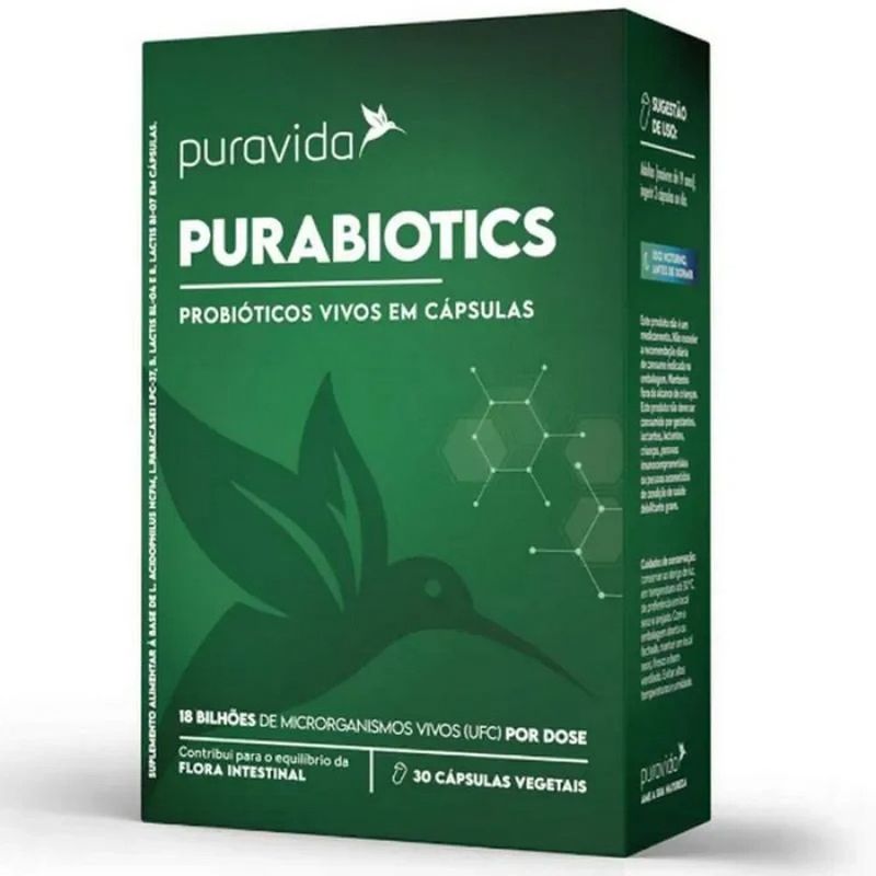 suplemento purabiotics puravida 30 cápsulas