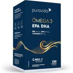ômega 3 epa dha com vitamina e puravida 12 cápsulas