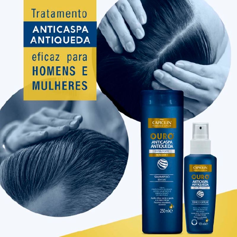 tônico capilar ouro capicilin anticaspa e antiqueda spray 100ml
