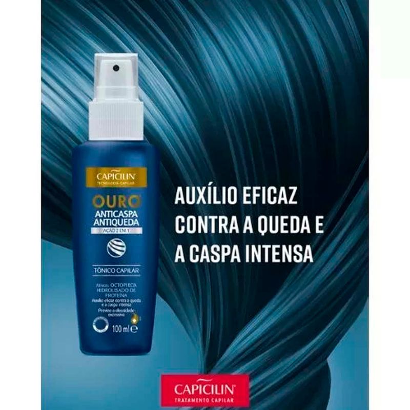tônico capilar ouro capicilin anticaspa e antiqueda spray 100ml