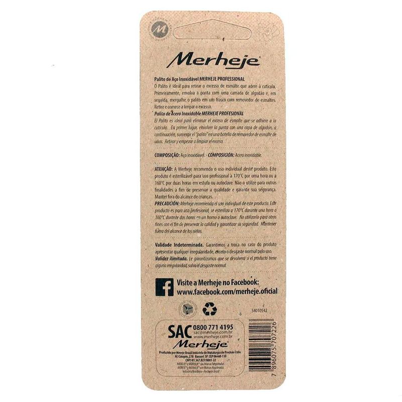 palito de unha inox merheje profissional