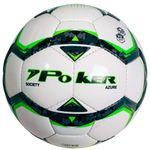bola de futebol society poker azure 32 gomos pvc branco verde (mp)