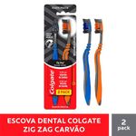 escova de dente colgate ziig zag carvão 2 unidades