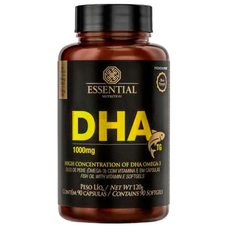 ômega 3 dha tg 1000mg 90 cápsulas essential nutrition