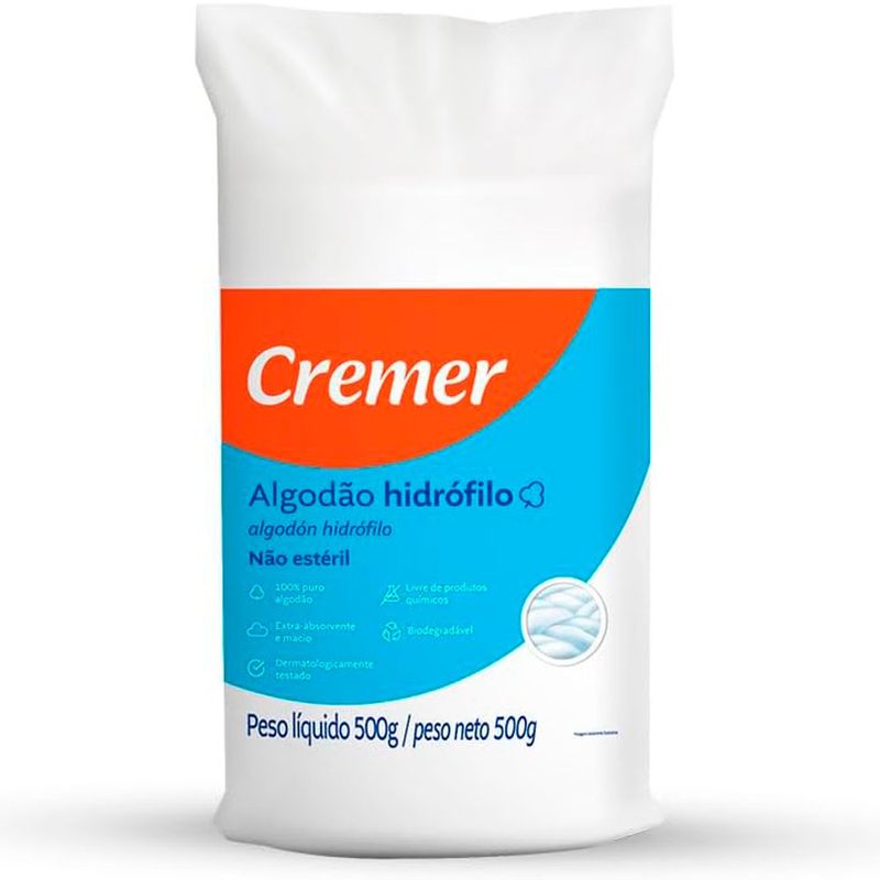 cremer algodao rolo delicato pacote 500g