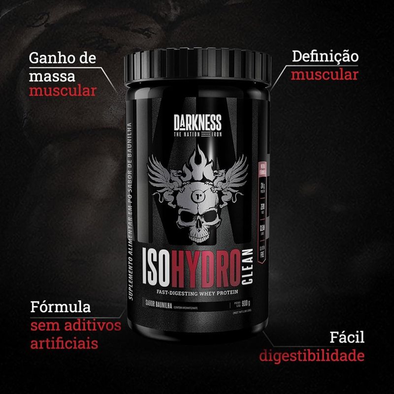 whey protein iso hydro clean darkness baunilha 900g