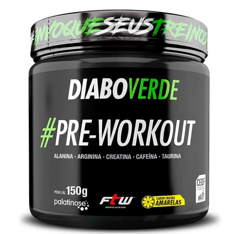 diabo verde insano pre-workout ftw sabor frutas amarelas 150g