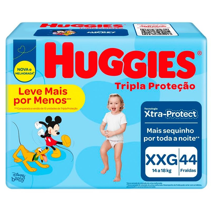 fralda descart huggies tripla prot xxg 44 unidades