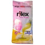 kit preservativos rilex algodão doce 3 unidades + leite condensado 3 unidades