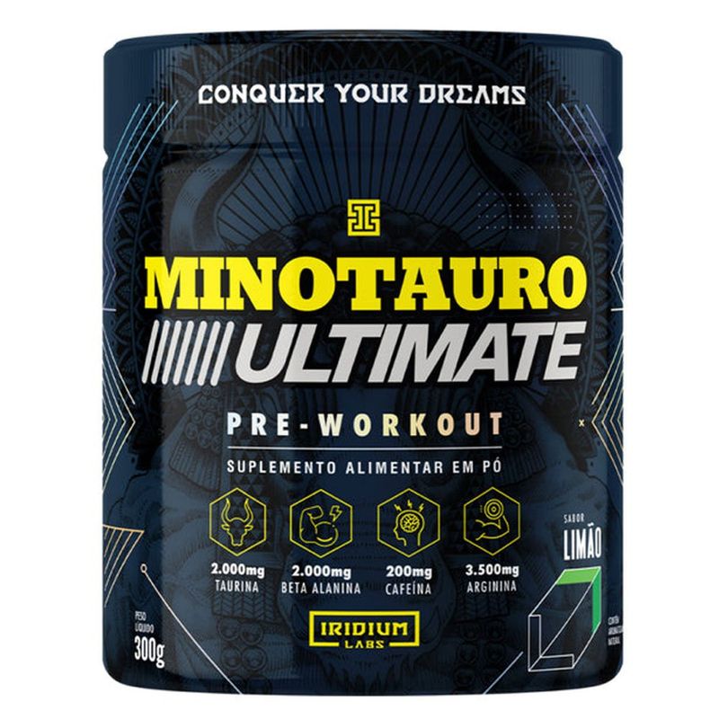 minotauro ultimate pré-workout iridium sabor limão 300g