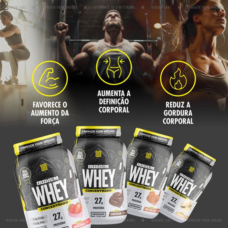 whey protein concentrado iridium sabor morango 900g
