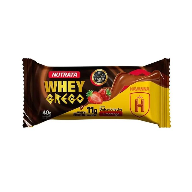barra whey grego havanna morango 40g