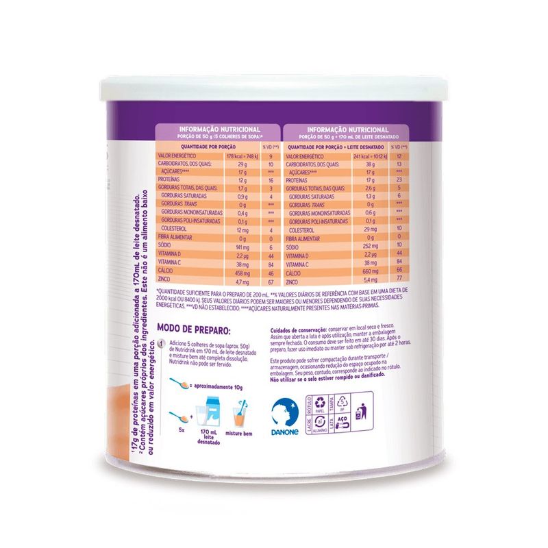 formula infantil nutridrink protein sr cafe c leite 750g