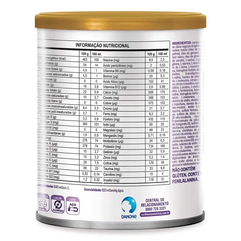 formula infantil neoforte baunilha 400g