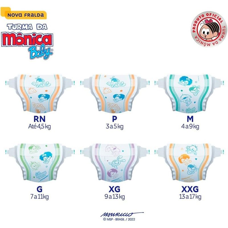 fralda turma da mônica jumbo xg 20 unidades