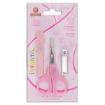 kit baby rosa mundial tesoura + cortador de unha + 3 lixas