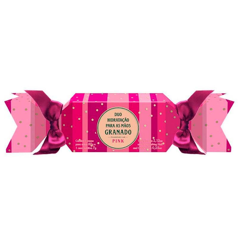 kit duo hidratação para as mãos pink granado creme + cera nutritiva