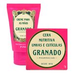 kit duo hidratação para as mãos pink granado creme + cera nutritiva