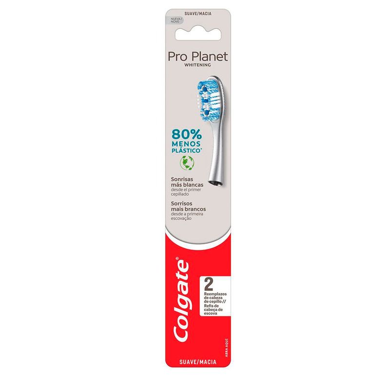 escova dental colgate pro planet refil 2 unidades