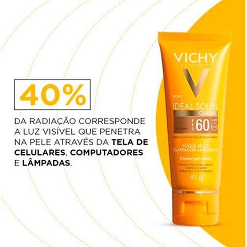 protetor solar facial vichy idéal soleil clarify morena fps60 40g
