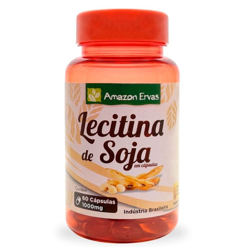lecitina de soja 1000mg 60 cápsulas amazon ervas