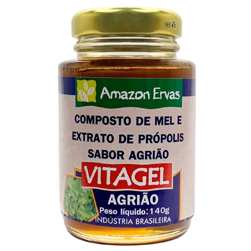 composto de mel e extrato de própolis vitagel agrião 140g amazon ervas