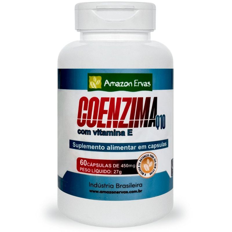 suplemento alimentar coenzima q10 com vitamina e 60 cápsulas amazon ervas 450mg