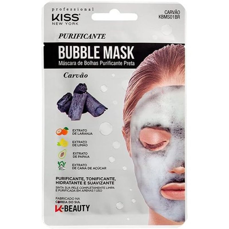 máscara facial kiss ny bubble mask carvão
