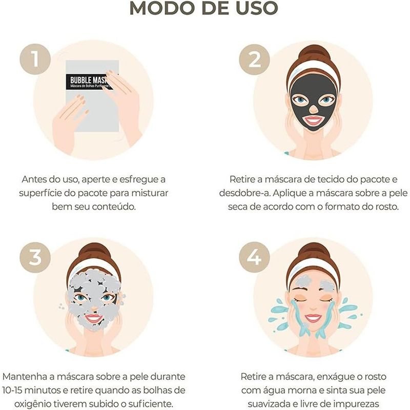 máscara facial kiss ny bubble mask carvão