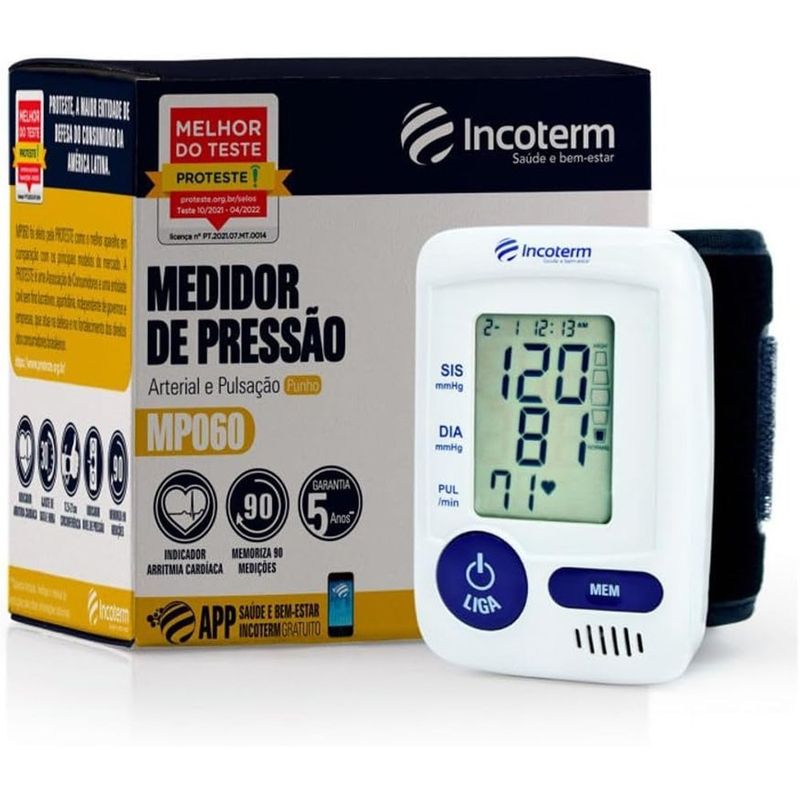 medidor de pressão digital de pulso incoterm mp060