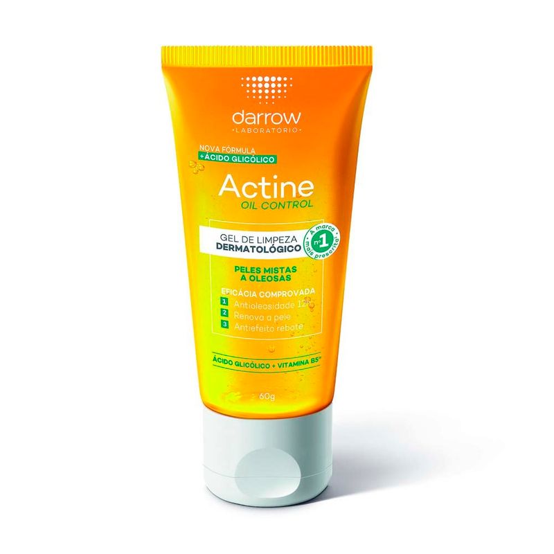 gel de limpeza facial actine oil control peles mistas a oleosas 60g