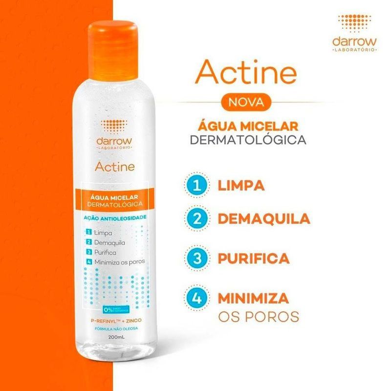 água micelar actine líquida 200ml