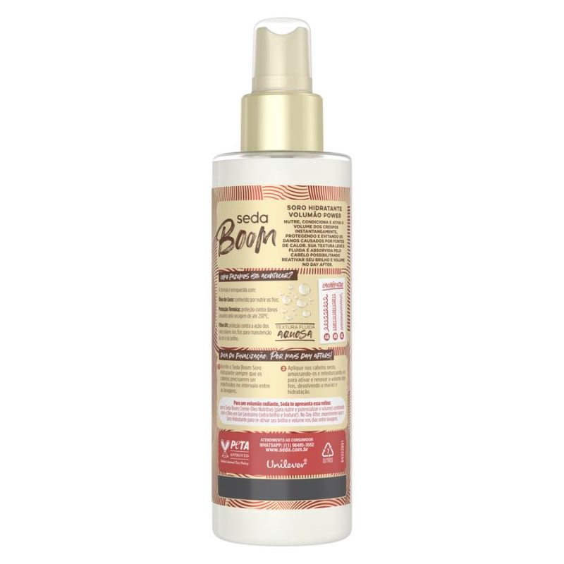 soro hidratante day after seda boom volumão power 200ml